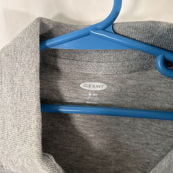 New Old Navy Polo Boys Medium Grey Short Sleeve Collared Cotton Blend - Picture 4 of 7